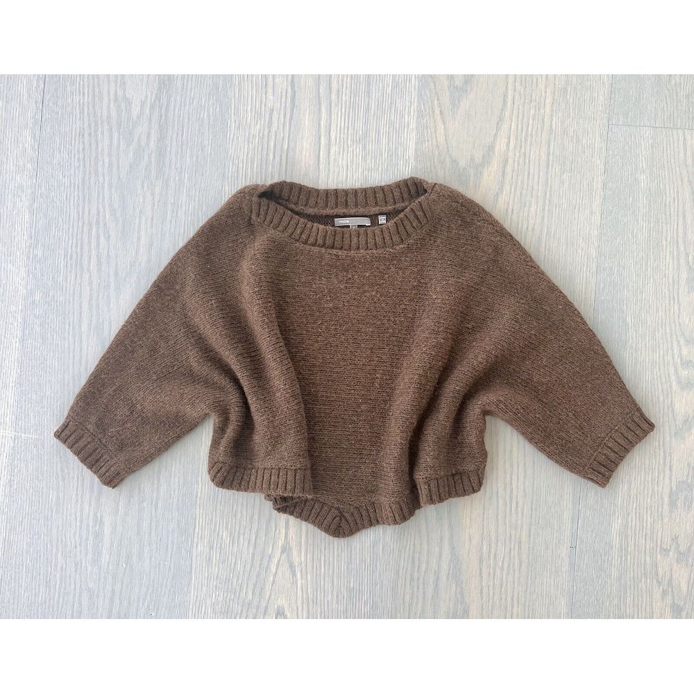 Vince Baby Alpaca Chocolate Brown Cropped‎ Sweater Size Small